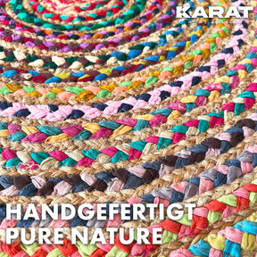 Jute-Teppich Pune | Rund | Handgewebt | Aus Naturfasern | Verschiedene Größen