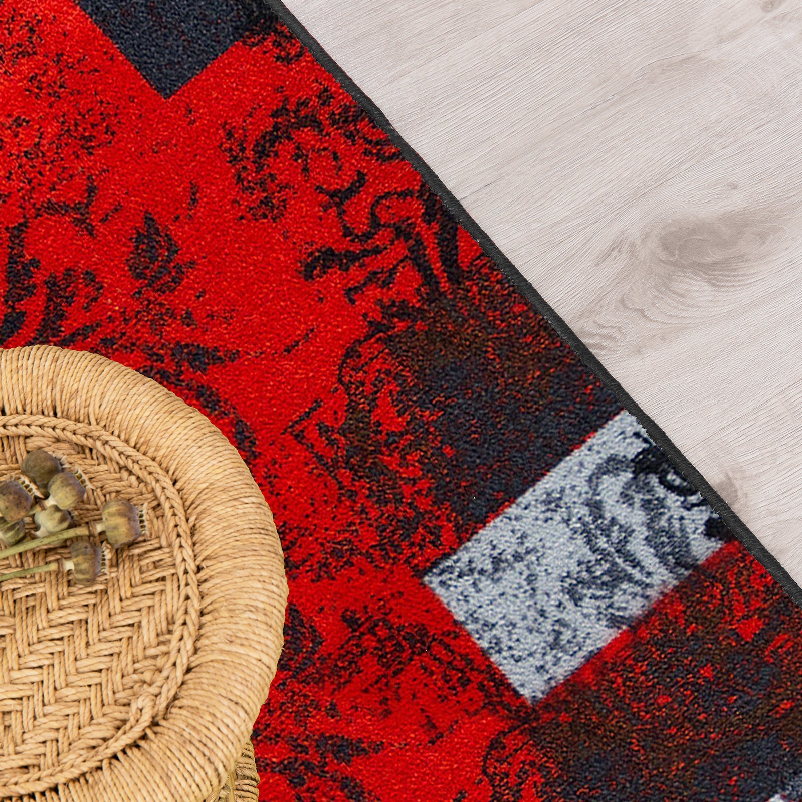 Floordirekt Teppichläufer mit Muster - maßgefertigter Feinschlingen Teppich  Läufer für Küche, Flur & Wohnraum - Ornament Vintage Orient Gitter (80 x