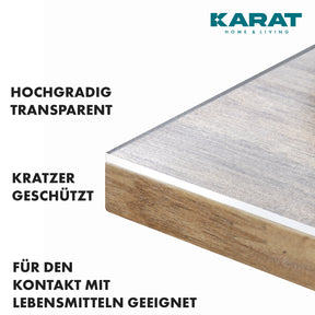 Tischfolie transparent mattiert mit geradem Schnitt | Imperial | Rutschfeste, wasserdichte Schutzfolie für Tische | Individueller Zuschnitt nach Maß