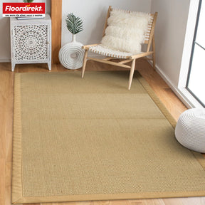 Jute-Teppich | Bombay | Mit rutschhemmendem Rücken & Baumwollbordüre | In vielen Größen