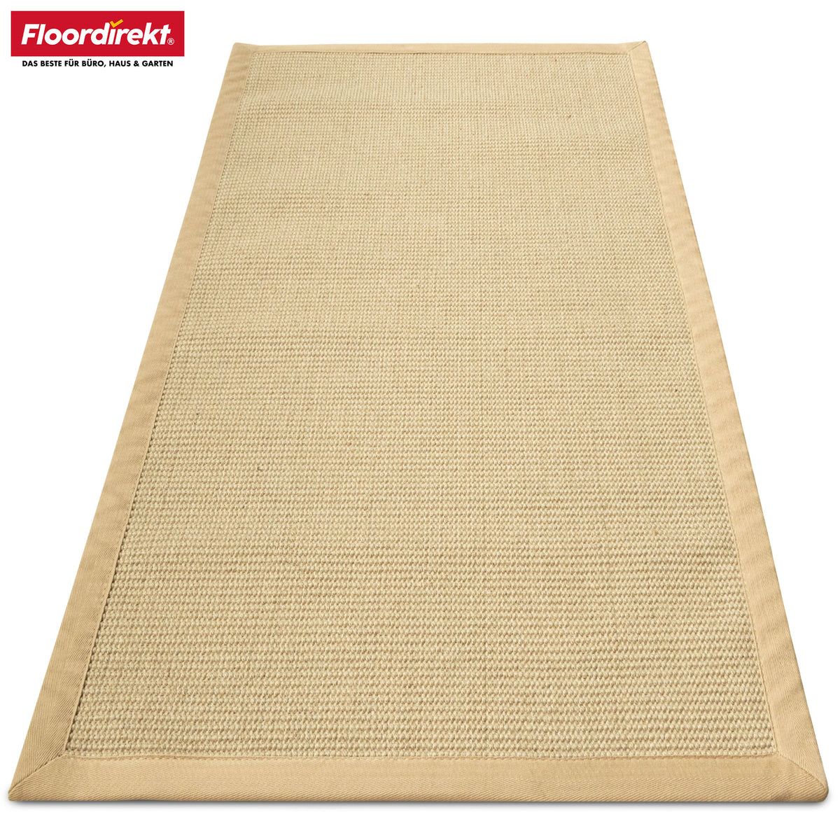Jute-Teppich | Bombay | Mit rutschhemmendem Rücken & Baumwollbordüre | In vielen Größen