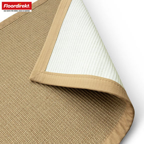 Jute-Teppich | Bombay | Mit rutschhemmendem Rücken & Baumwollbordüre | In vielen Größen