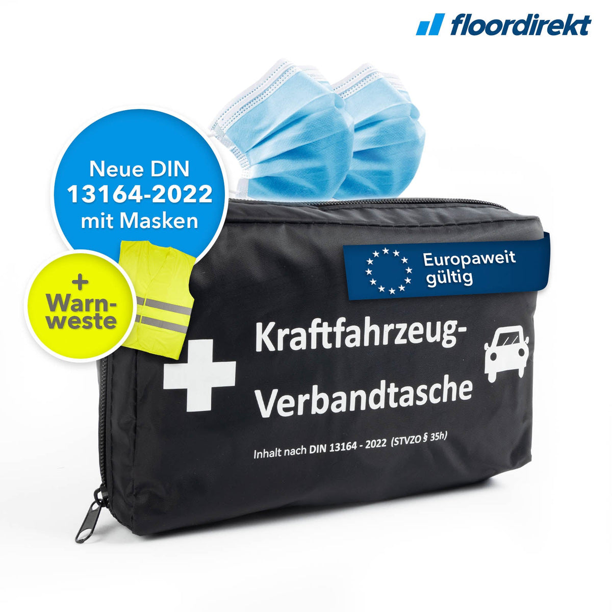 Kompakte KFZ-Verbandtasche und Erste-Hilfe-Set