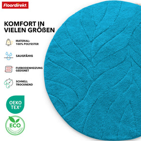 Badematte | Maris | Badteppich in Rund | Weiche Mikrofaser, rutschfest & für Fußbodenheizung geeignet