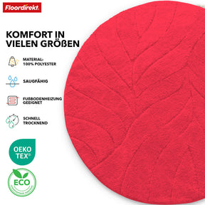 Badematte | Maris | Badteppich in Rund | Weiche Mikrofaser, rutschfest & für Fußbodenheizung geeignet