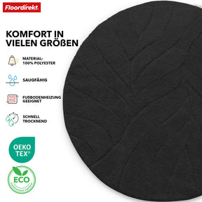 Badematte | Maris | Badteppich in Rund | Weiche Mikrofaser, rutschfest & für Fußbodenheizung geeignet