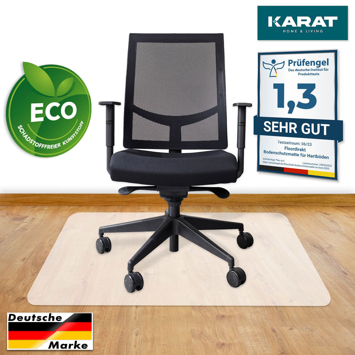 ENHS Fußbodenschutz für Bürostuhl, Anti-Rutsch,Bodenschutzmatte