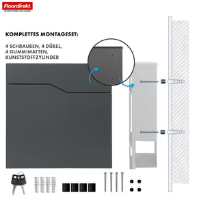 Briefkasten | Jean | Stabiler Stahlbriefkasten mit Zeitungsfach und großer Einwurfklappe
