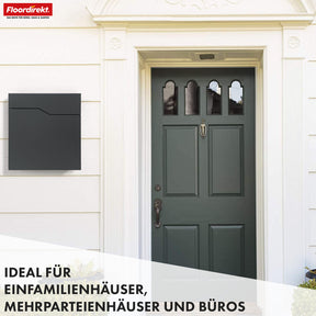 Briefkasten | Jean | Stabiler Stahlbriefkasten mit Zeitungsfach und großer Einwurfklappe