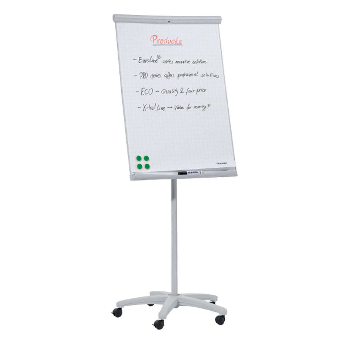Franken Flipchart | U-Act! Line® Mobil | Magnethaftend | Inkl. Ablageschale