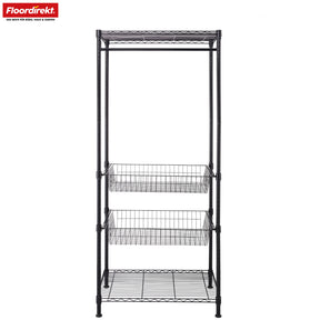 Kleiderschrank | Harold | Offener Kleiderständer mit Kleiderstange & Ablagen | Robuster Garderobenschrank für Schlafzimmer, Flur & Lager