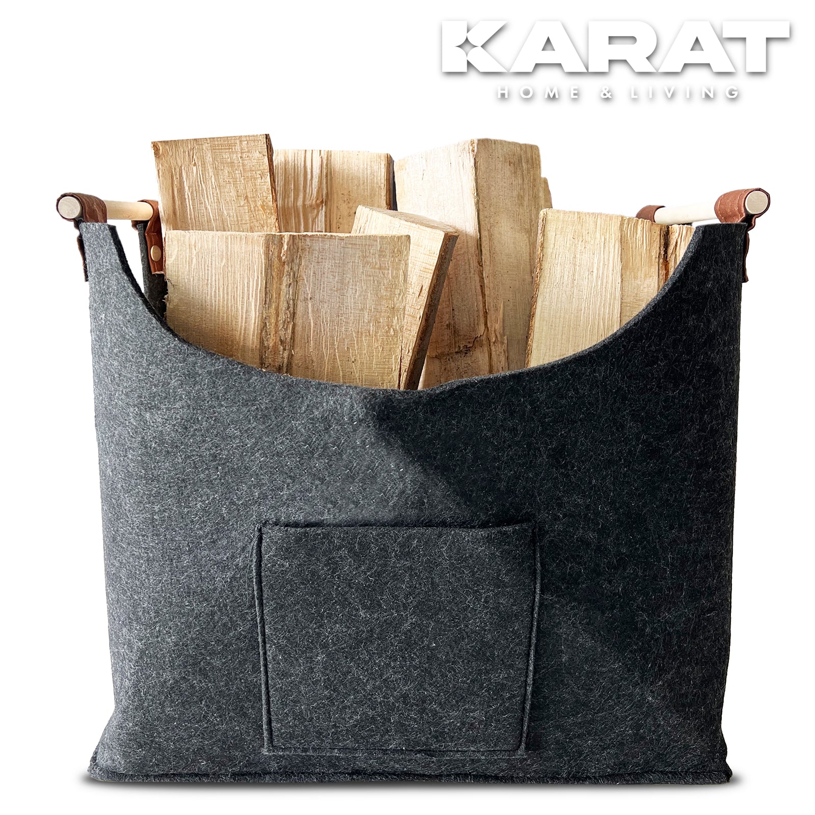 filztasche holz aufbewahrung Filztasche Vesta | Kaminholztasche | Einkaufstasche | Faltbar