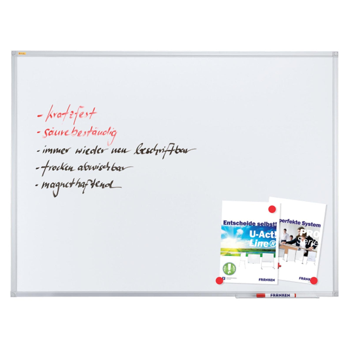 Franken Whiteboard | X-tra!Line | Speziallackiert | Inklusive Ablageschale