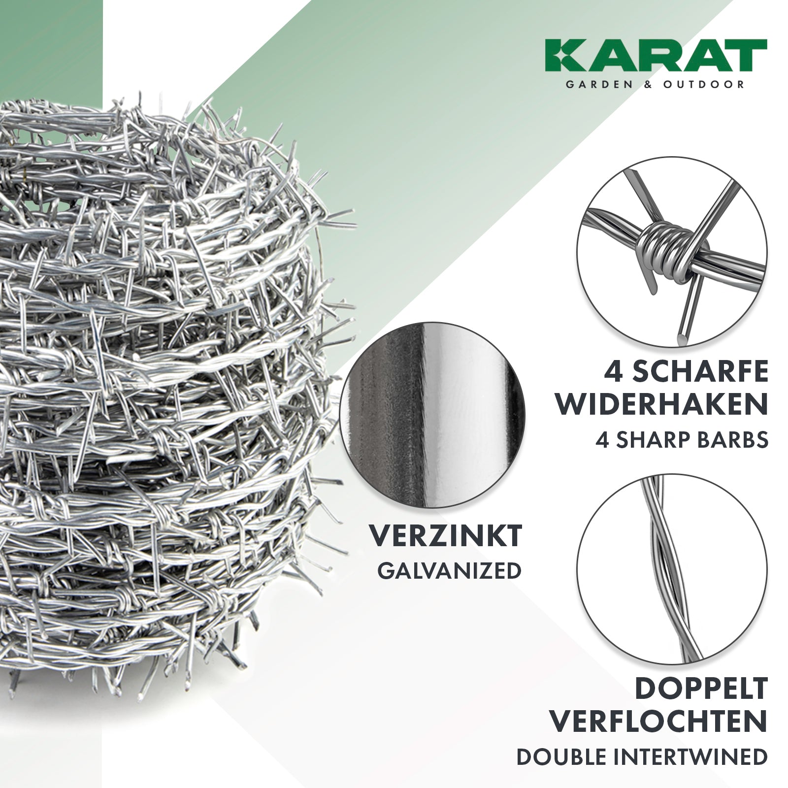 stacheldraht handschuhe Stacheldraht | Verzinkt 16 m (mit Handschuhe)