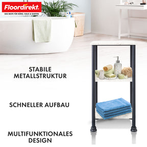 Standregal | Charles | Modernes Regal in Marmor-Optik mit stabiler Stahlkonstruktion | In 3 oder 4 Etagen erhältlich