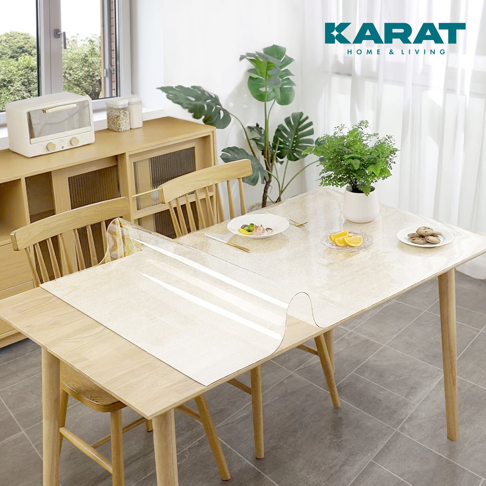 Tischfolie transparent mattiert mit abgeschrägter Kante | Imperial
