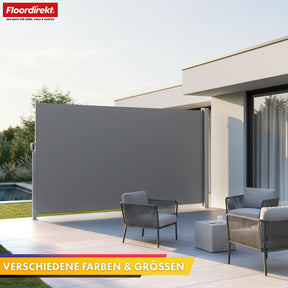 Alu-Seitenmarkise | Sicht- & Sonnenschutz für Terrasse, Balkon & Garten | UV-Schutz, blickdicht & wasserabweisend | Verschiedene Farben & Größen
