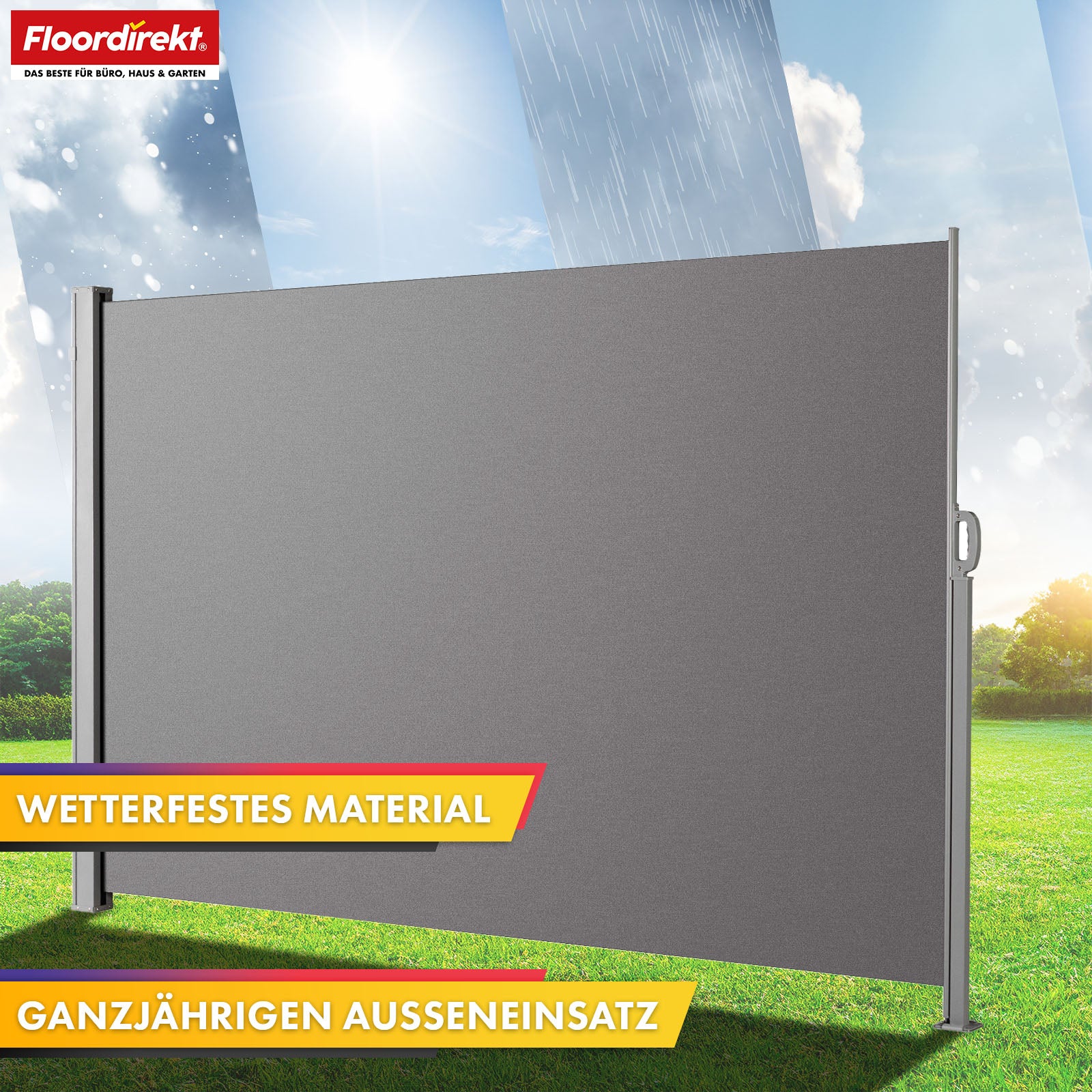 Alu-Seitenmarkise | Sicht- & Sonnenschutz für Terrasse, Balkon & Garten | UV-Schutz, blickdicht & wasserabweisend