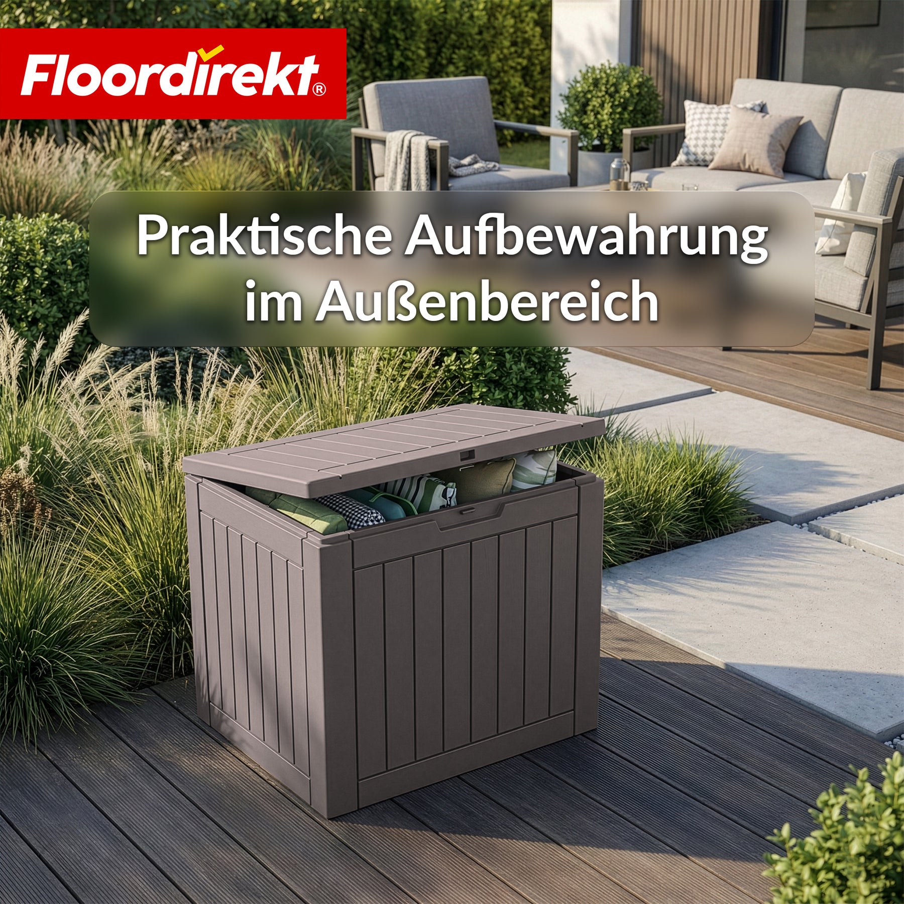 aufbewahrung für gartenmöbel Gartenbox in Holz-Optik