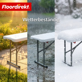 Gartenbank | Chiba | klappbare Sitzbank 183 cm in Weiß, wetterfest & bis 320 kg belastbar