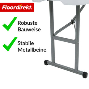 Gartenbank | Chiba | klappbare Sitzbank 183 cm in Weiß, wetterfest & bis 320 kg belastbar