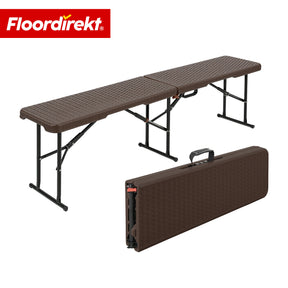 Gartenbank | Kagawa | Klappbare, wetterfeste Sitzbank 183 cm in Braun für Garten, Balkon & Events