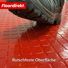 PVC-Bodenbelag | Check Quadra | Quadrat-Optik | Rutschfest & Pflegeleicht | Meterware / Zuschnitt nach Maß | 110 cm Breite