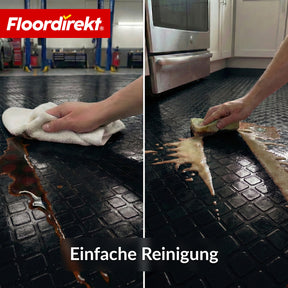 PVC-Bodenbelag | Check Quadra | Quadrat-Optik | Rutschfest & Pflegeleicht | Meterware / Zuschnitt nach Maß | 110 cm Breite