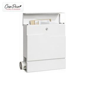 Briefkasten | Claude | Wandbriefkasten mit Zeitungsfach | Weiß | Abschließbar