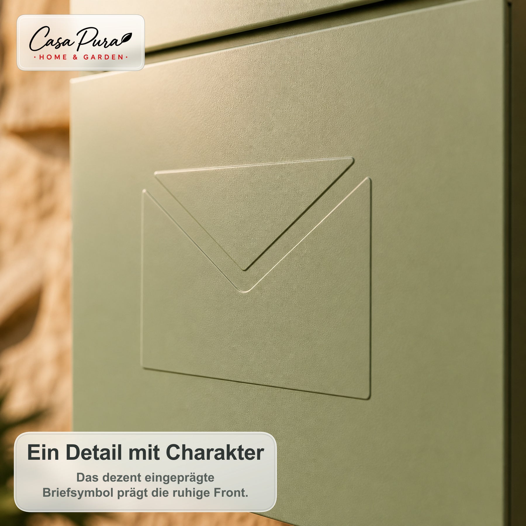 Briefkasten | Laurent | Wandbriefkasten mit Zeitungsfach | Grün | Abschließbar
