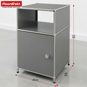 Metallregal | Concept Epure MK-040 | 3-stöckiges Aufbewahrungsregal mit Tür & & Ablageflächen | In mehreren Farben erhältlich