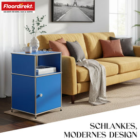 Metallregal | Concept Epure MK-040 | 3-stöckiges Aufbewahrungsregal mit Tür & & Ablageflächen | In mehreren Farben erhältlich