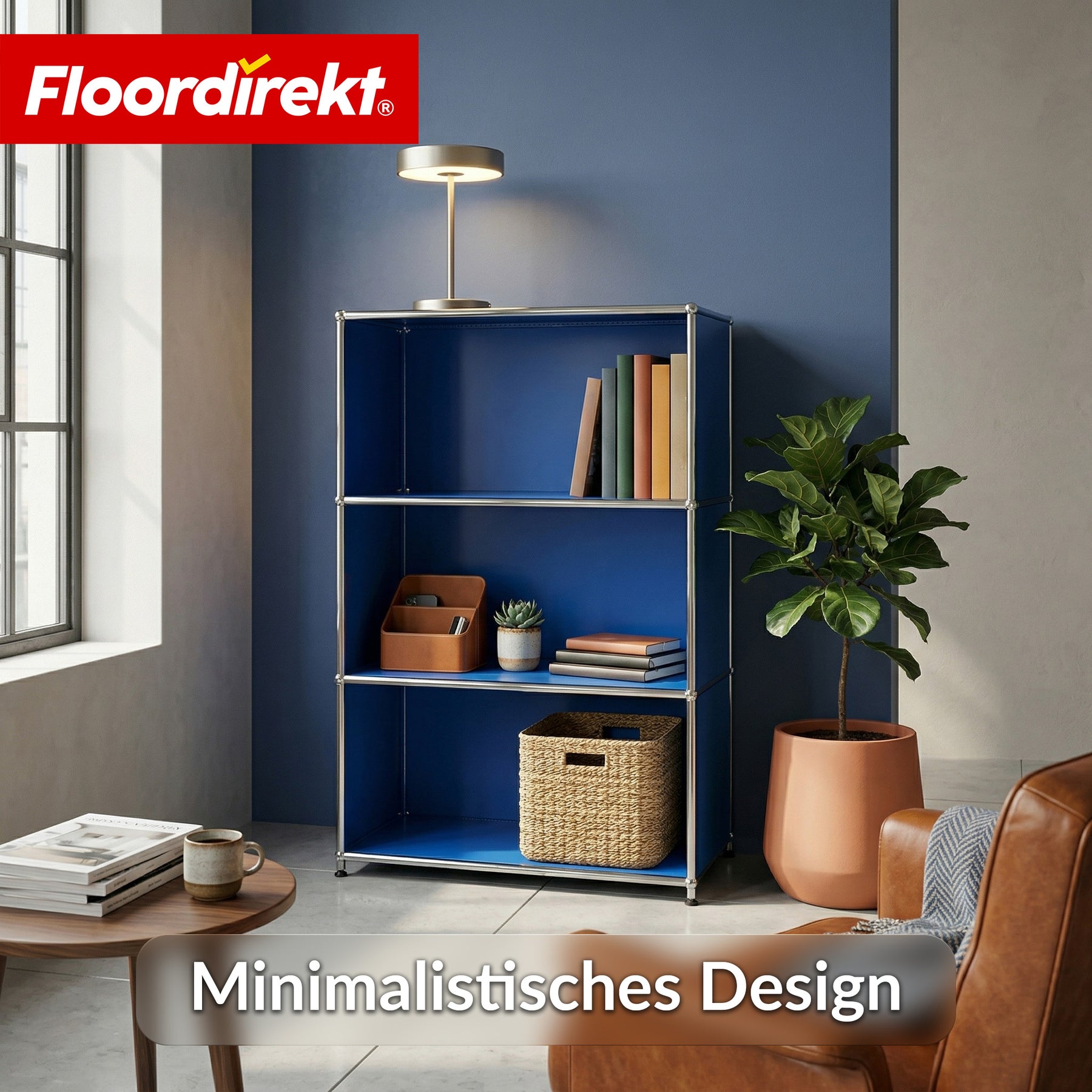 Metallregal | Concept Epure MK-101 | 4 Ablagen Standregal | Bücherregal mit Seitenwänden | Modernes Aufbewahrungsregal