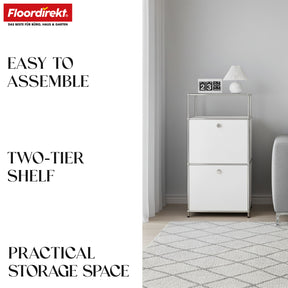 Metallregal | Concept Epure MK-120 | Aufbewahrungsregal mit verschließbaren Fächern, offenem Fach & Ablage | In mehreren Farben erhältlich