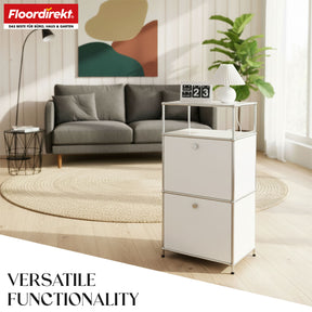 Metallregal | Concept Epure MK-120 | Aufbewahrungsregal mit verschließbaren Fächern, offenem Fach & Ablage | In mehreren Farben erhältlich