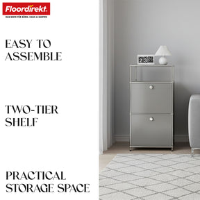 Metallregal | Concept Epure MK-120 | Aufbewahrungsregal mit verschließbaren Fächern, offenem Fach & Ablage | In mehreren Farben erhältlich