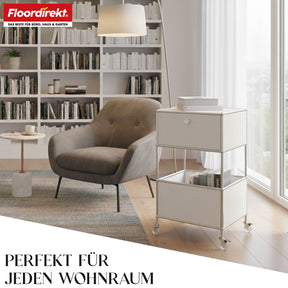 Metallregal | Concept Epure MK-145 | 3-stöckiger Rollcontainer mit Schublade & Ablagen | In mehreren Farben erhältlich