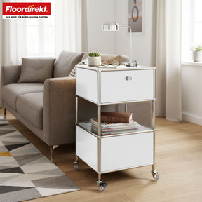 Metallregal | Concept Epure MK-145 | 3-stöckiger Rollcontainer mit Schublade & Ablagen | In mehreren Farben erhältlich