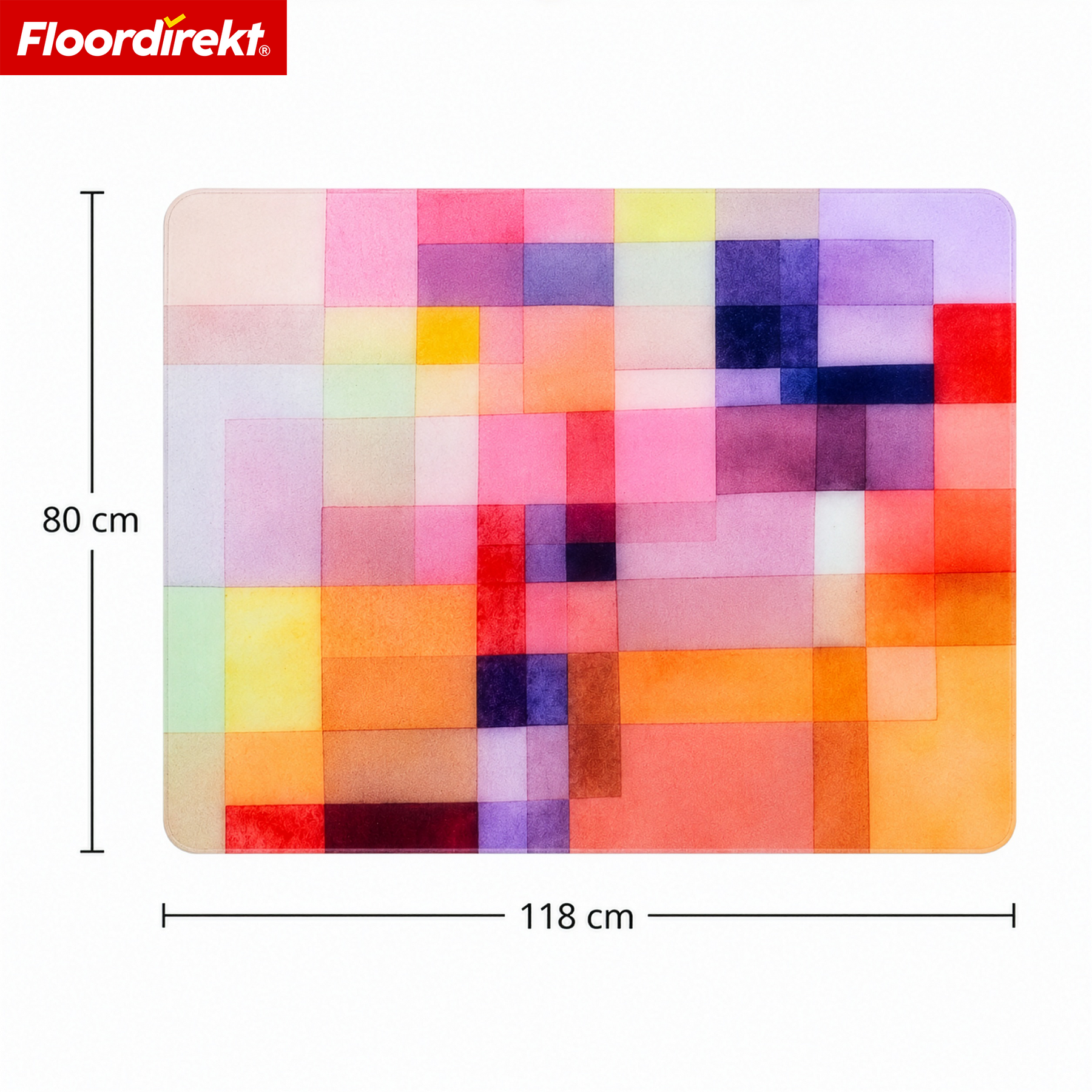Design Bodenschutzmatte | Robuste Bürostuhlunterlage aus Spezial-PVC für Büro & Homeoffice | 80 x 118 cm