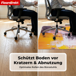 Design Bodenschutzmatte | Robuste Bürostuhlunterlage aus Spezial-PVC für Büro & Homeoffice | 80 x 118 cm