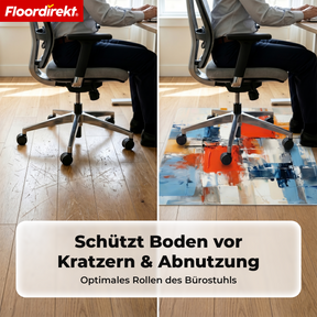 Design Bodenschutzmatte | Robuste Bürostuhlunterlage aus Spezial-PVC für Büro & Homeoffice | 80 x 118 cm