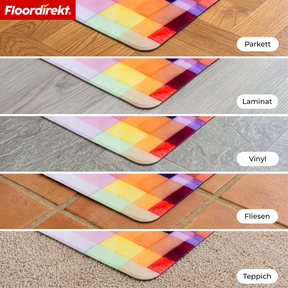 Design Bodenschutzmatte | Robuste Bürostuhlunterlage aus Spezial-PVC für Büro & Homeoffice | 80 x 118 cm
