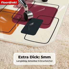 Design Bodenschutzmatte | Robuste Bürostuhlunterlage aus Spezial-PVC für Büro & Homeoffice | 80 x 118 cm