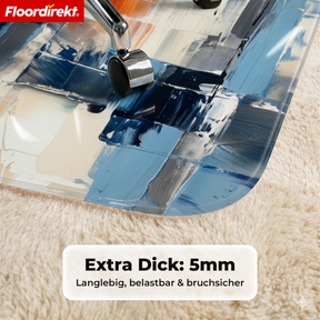 Design Bodenschutzmatte | Robuste Bürostuhlunterlage aus Spezial-PVC für Büro & Homeoffice | 80 x 118 cm
