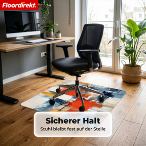 Design Bodenschutzmatte | Robuste Bürostuhlunterlage aus Spezial-PVC für Büro & Homeoffice | 80 x 118 cm