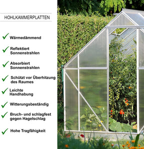 Doppelstegplatte | 60,5 x 121 cm | Polycarbonat | Für Gewächshaus & Überdachung
