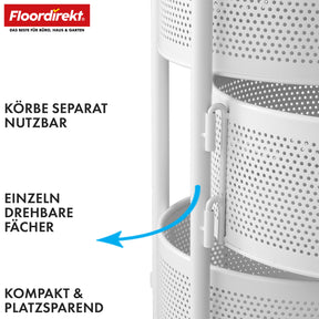 Rollwagen | Henry | Küchenwagen aus Stahl mit Rollen | Servierwagen | 3 oder 5 Etagen | Weiß & Schwarz