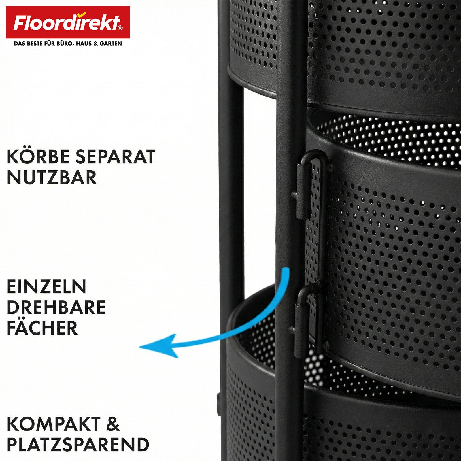 Rollwagen | Henry | Küchenwagen aus Stahl mit Rollen | Servierwagen | 3 oder 5 Etagen | Weiß & Schwarz