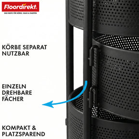 Rollwagen | Henry | Küchenwagen aus Stahl mit Rollen | Servierwagen | 3 oder 5 Etagen | Weiß & Schwarz