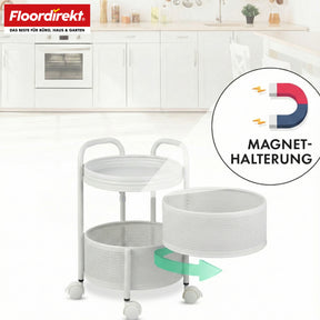 Rollwagen | Henry | Küchenwagen aus Stahl mit Rollen | Servierwagen | 3 oder 5 Etagen | Weiß & Schwarz